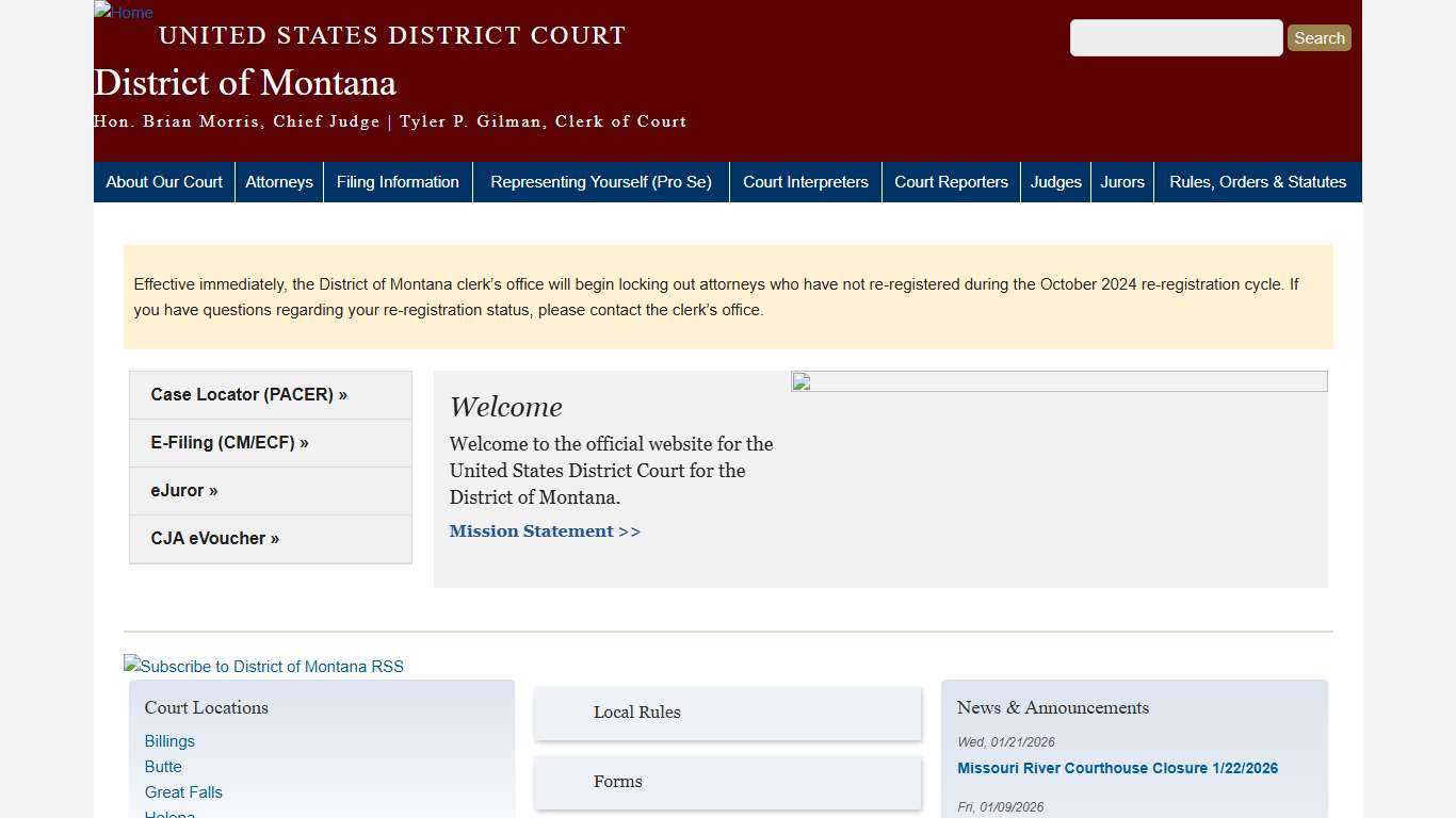 District of Montana United States District Court